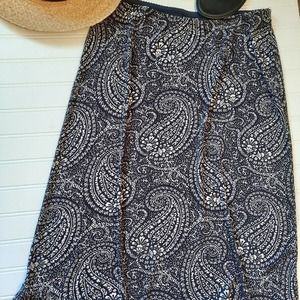 NY & Co Navy Paisley Skirt